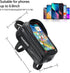 Bike Phone Bag Bike Front Frame Bag Waterproof Bicycle Phone Handlebar Holder Case Bicycle Pouch Sensitive Touch Screen Compatible Below 6.5"(Blac...