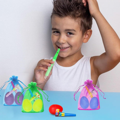 BANBALLON Egg Shakers Bird Whistle Noisemakers with Organza Gift Bags Music Party Favors for Musical Party Gift Beginner Kid Musical Instrument To...