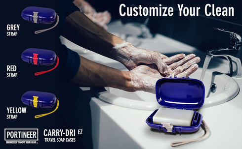 Carry-Dri EZ Travel Bar Soap Container & Dish - Dries with Patented Air Vents - Durable Leakproof Soap Holder - Compact Soap Bar Case - Ultimate P...