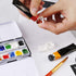 MYARTOOL Empty Watercolor Palette, Metal Empty Watercolor Tin Palette Paint Case with 24 PCS Empty Half Pans for DIY Travel Watercolor Palette, Ac...