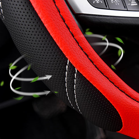 AUTOYOUTH Steering Wheel Cover Universal Fit for Car, Truck, SUV, Van, Breathable Long-Lasting Anti-Slip Microfiber Leather Car Steering Wheel Cov...