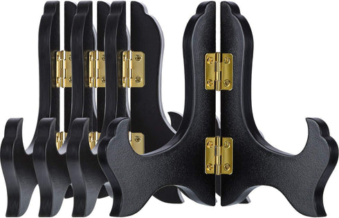 Tatuo 4 Packs Wooden Display Stand Decorative Plate Stands for Display Picture Frame Holder Easels(Black,4 Inch)...