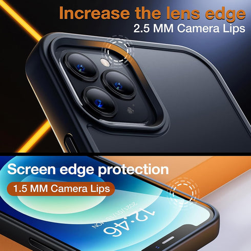 for iPhone 12 Pro Max Phone Case, Shockproof for Phone 12 Pro Max Case, Military Grade Drop Protection, Protective Hard Back Slim Translucent Case...