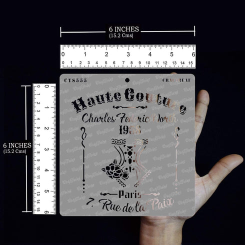 CrafTreat Reusable Fashion Stencils for Painting on Wood, Canvas, Paper, Fabric, Floor, Wall and Tile - Haute Couture - 6x6 Inches - DIY Art and C...