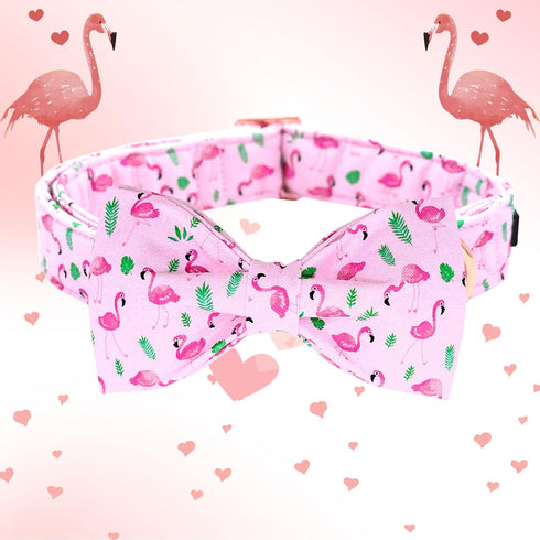 Lionheart glory Dog Bow Collar Valentine's Day Dog Collar for Small Dogs, pink Dog Collar with Bowtie Spring Dog Collar Pet Collar Bows...