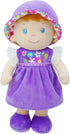 June Garden 12" Soft Dolly Laura - Stuffed Soft Baby Doll Gift for 1 2 3 Year Old Girls - Purple Dress...