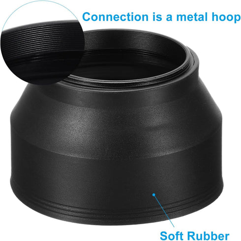 PATIKIL 52mm Camera Lens Hood, 2Pcs Rubber Collapsible Lens Protector Anti-Reflection Blocks Excess Sunlight Enhance Camera Photography for Nikon,...