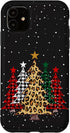 iPhone 11 Merry Christmas Trees with Buffalo Plaid & Leopard Design Case...
