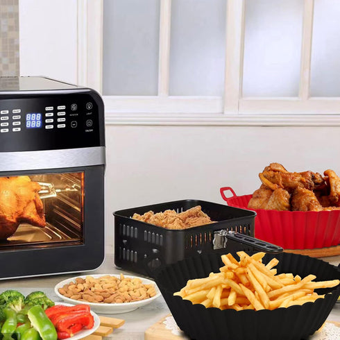 Air Fryer Silicone Pot, Air Fryer Silicone Basket Bowl, Silicone Baking Tray Pots for 3 to 5 Qt for Air fryer Oven Reusable Baking Tray Oven Acces...