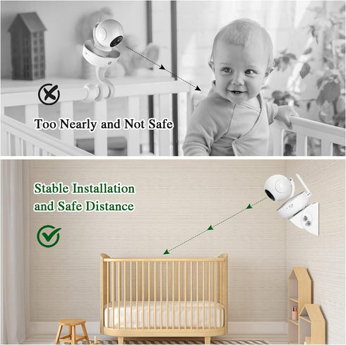2 Pack-Adjustable Angle Baby Monitor Wall Mount for Motorola, Arlo, Infant Optics DXR-8, HelloBaby, Hellobaby Babysense Monitor Camera, Perfect An...