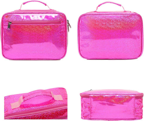 FlowFly Kids Lunch box Insulated Soft Bag Mini Cooler Back to School Thermal Meal Tote Kit for Girls, Boys,Pink...