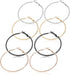 Silver Gold Gunmetal Grey Rhodium Plate Hoop Earrings Set For Women Teen Jewelry Diamond Cut 3 Pairs...