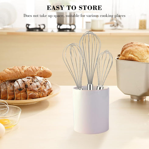 NileHome Stainless Steel Whisk Set 8" 10" 12" Kitchen Whisk Balloon Whisk Kitchen Wisk Wire Whisks for Cooking, Whisking, Blending, Beating, Stirr...