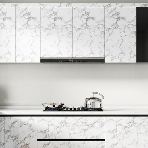 DUUEIHHUER Marble Countertop Contact Paper Waterproof Easy to Clean Self-Adhesive Removable Countertop Cabinet Wardrobe Old Furniture Decoration W...