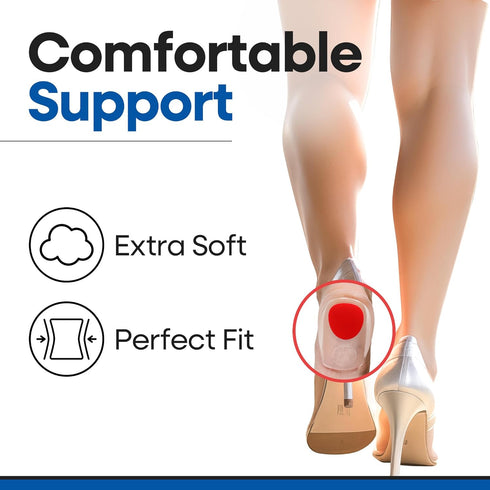 Gel Heel Pads for Shoes | Plantar Fasciitis Heel Cups for Pain Relief | Silicone Cushions for Bone Spur Relief | Protector Insoles | Sore Heal Bru...