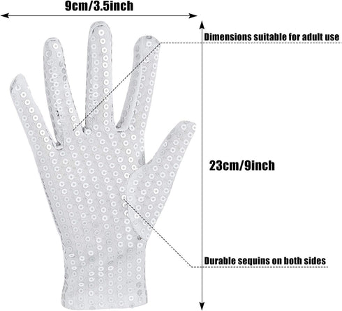 SATINIOR 3 Pairs Sequin Gloves Silver Glitter Gloves Sequin Dance Gloves for Skating Dressing Accessory...