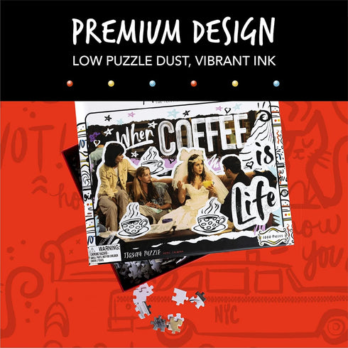 Paladone Friends Coffee is Life 1000 Piece Jigsaw Puzzle - Officially Licensed Merchandise...