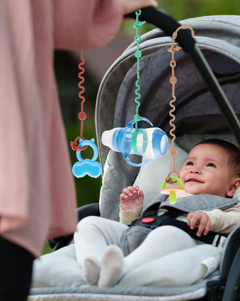 Toy Straps for Baby, Adjustable Toy Holder for Stroller Accessories, Silicone Baby Tether Pacifier Clip, No Throw Baby Travel Essential Leash for ...