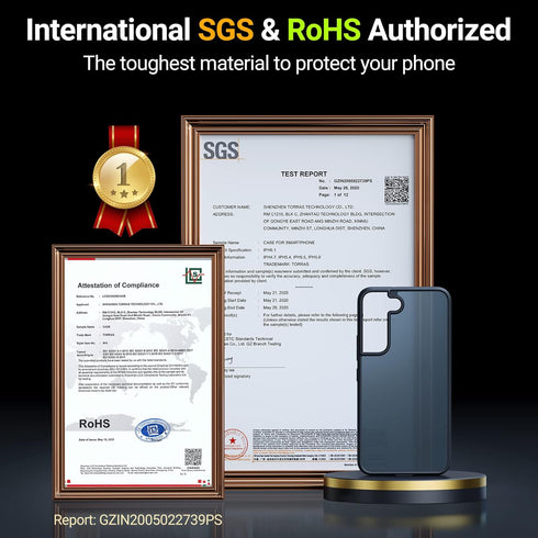 TORRAS Shockproof Galaxy S22 Plus Case, Military Grade Drop Tested, Translucent Matte, Slim Protective, 5G Guardian, Black...