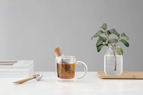 VIVA Travel Glass Tea Infuser Tube with Cork Lid - For Brewing Tea On The Go...