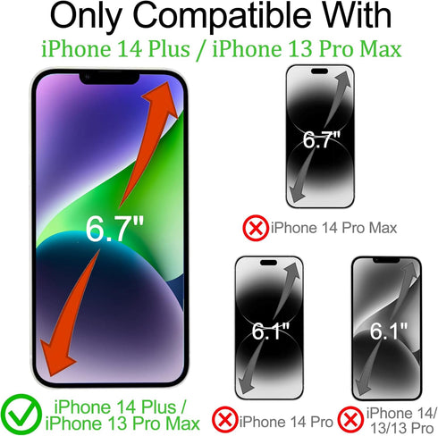 Compatible with iPhone 13 Pro Max and Compatible with iPhone 14 Plus Privacy Screen Protector mirror Tempered Glass Anti-Spy Gradient colorful Ant...