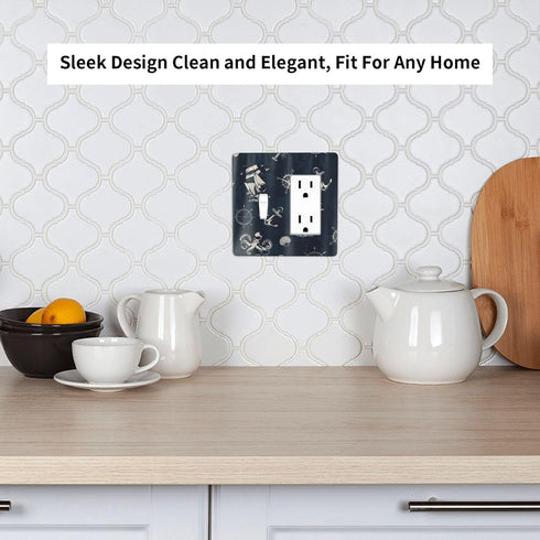 Light Switch Cover Navy Blue Nautical Anchor Sailboat 2 Gang Toggle Rocker Combo Wall Plates Decorative Switch Plates and Outlet Covers Receptacle...