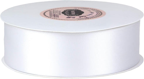 VATIN 1-1/2" Wide Double Faced Polyester Satin Ribbon - 50 Yard (White), Perfect for Wedding, Gift Wrapping, Bow Making & Other Projects...