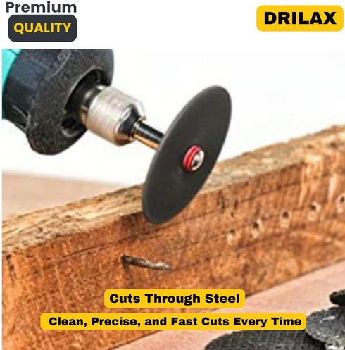 Fiberglass Reinforced Cut-off Wheels Discs Kit 1 1/4 inch Diameter 25 Pieces + 2 Mandrel For Dremel Rotary Tool 426 426b Compatible...