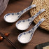 6.75-inch Navy Blue Floral Soup Spoon Set of 4, Porcelain...