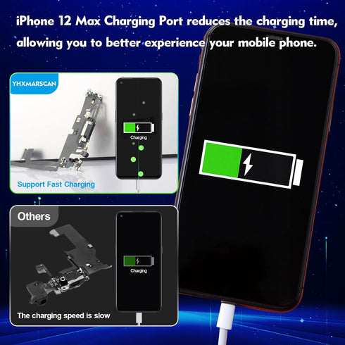 Charging Port Replacement for iPhone 12 Pro Max USB Dock Connector Flex Cable Microphone Replacement for iPhone 12 Pro Max with Tools...