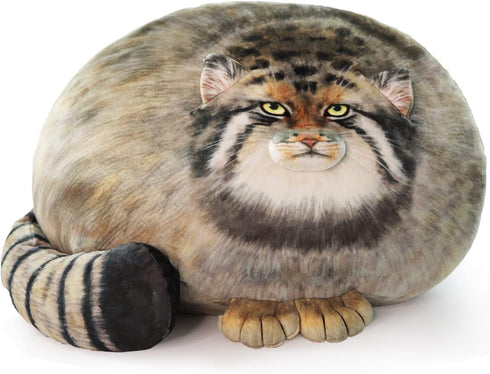 Steppe Cat Plush, Cat Stuffed Animal 35cm/14inch, Pallas Cat Plush Pillow, Cute Plushies for Girls, Soft Plush Pillow, Throw Pillow Doll Decoratio...