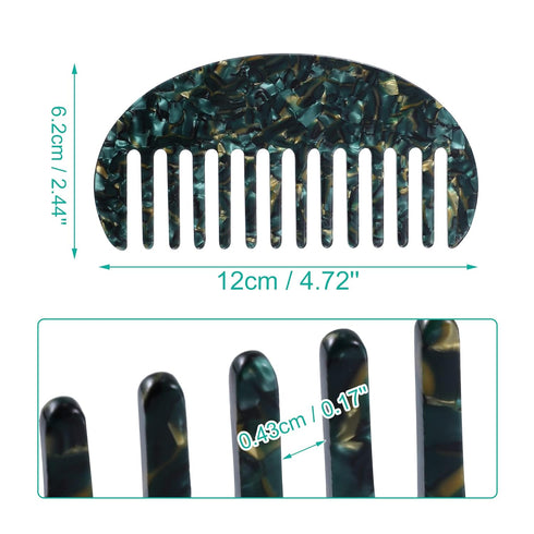 VOCOSTE 2 Pcs Hair Comb Wide Tooth, Anti-Static, for Thick, Curly Hair, Hair Care, Detangling Comb, for Wet and Dry Dark Green...