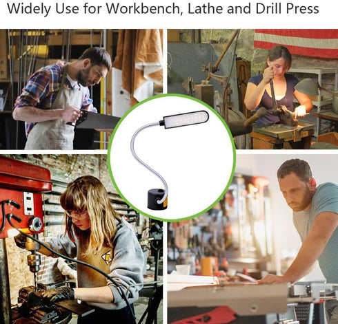 Sewing Machine Light LED Lighting (30LEDs) 6 Watt for Workbench Lathe Drill Press Daylight White Flexible Gooseneck Arm Work Lamp with Magnetic Mo...