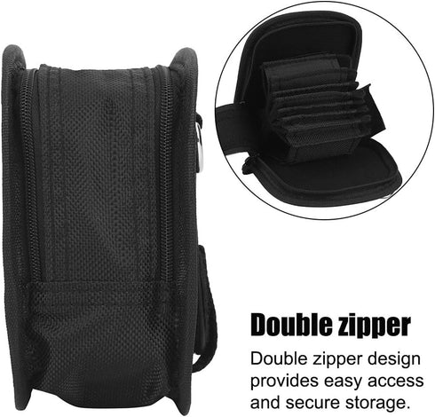 Acouto 9 Slots Nylon Filter Bag Case, Wallet Pouch Camera Lens Filter Carry Case Bag with Shoulder Strap Photography Accessory...