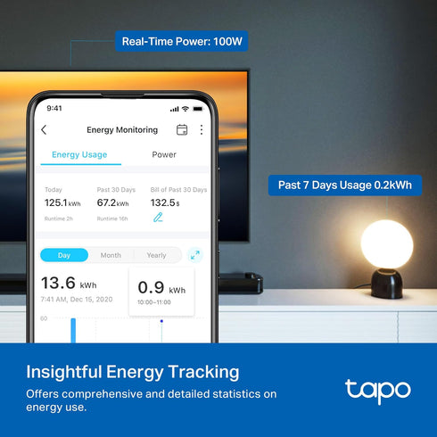 TP-Link Tapo Wi-Fi Smart Plug, ???????????? ????????????????????, Compatible with Alexa & Google Home & Samsung SmartThings, Timer, 15A/1800W Max,...