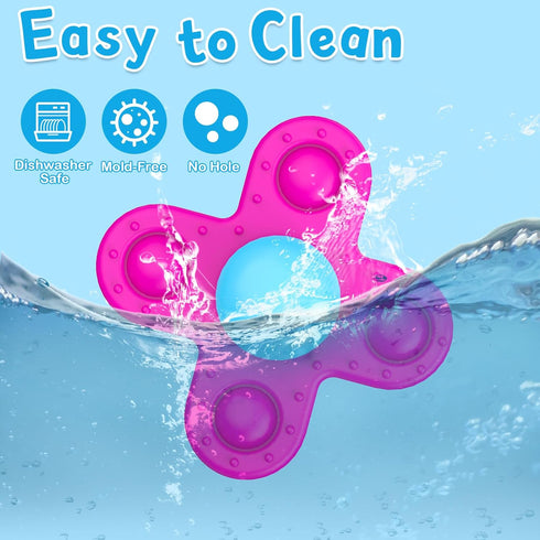 Suction Cup Spinner Toys for 1 Year Old Boy Girl, 3 Pcs Spinning Toys for Toddlers 1-3,Sensory Toys Bath Toys Travel Toys for Babies 10-18 Months,...