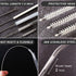 Bottle Cleaning Brush Set, Long Handle Silicone Cleaner Brushes + Thermos Lid Cup Brush + Drinking Straw Brush for Cleaning Baby Bottles, Narrow N...