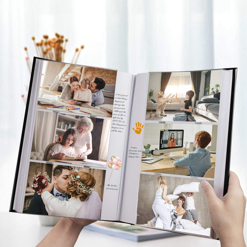 Photo Album 4x6 Photos Hold 402 Pockets with Memo Slip-in Pockets Photo Book, Leather Cover Picture Albums with Writing Space for Wedding Family V...