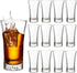 Ruckae 12 Pack 2 OZ Shot Glasses Set Clear Shot Glasses Bulk with Heavy Base Bar Cone Glass Shot Cups for Vodka Tequila Whiskey Liquor (Cone Shape...