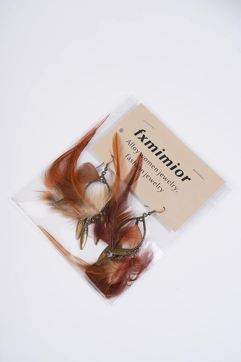 FXmimior Fashion Women Vintage Bohe Feather Earrings for Christmas Xmas Jewelry Women...