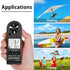 Anemometer Handheld Wind Speed Meter for Measuring Wind Speed Temperature and Max/Average/Current, High Precision Anemometer Measuring for Windsur...