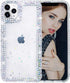 Bonitec Jesiya for iPhone 11 Pro Case 3D Glitter Sparkle Bling Case Luxury Shiny Crystal Rhinestone Diamond Bumper Clear Protective Case Cover Cle...