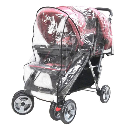 Weather Shield Double Popular for Swivel Wheel Stroller Universal Size Baby Rain Cover/Wind Shield Deal (Black)...