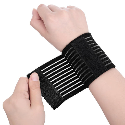 Sibba Wrist Brace Wraps 4 PCS Carpal Tunnel Support Straps Compression Sleeve Weightlifting Work Wristbands Gym Wrap Band Forearm Sweatband Tennis...