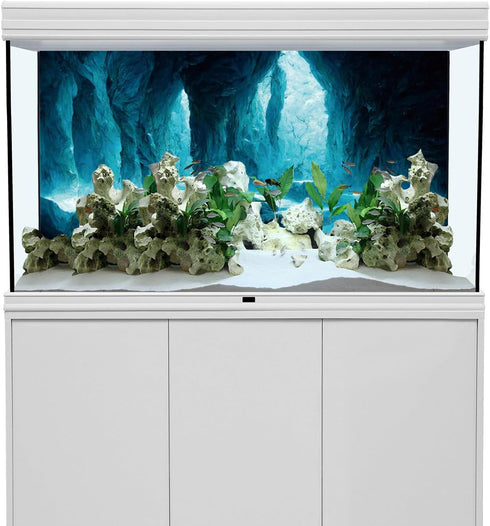AWERT 60x24 inches Rock Cave Aquarium Background Rock Pillar Terrarium Background Cave Fish Tank Background...