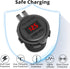 12V USB C Car Charger Socket, Ouffun Dual PD & QC 3.0 Ports 12V USB Car Outlet Adapter with Button Switch, lPhone Fast Charger with 23.7 Inches Wi...