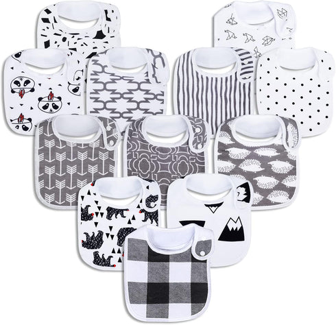 Baby Bibs Soft and Absorbent Organic Cotton Bandana Drool Bibs Set for Boys Girls Newborn 0-36 Months...