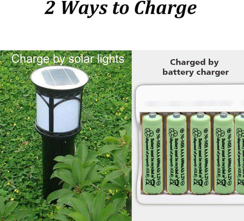 1.2V AAA 600mAh NI-MH Rechargeable Battery for Outdoor Solar Lights,Garden Lights, Remotes, Mice (Green 12 PCS)...