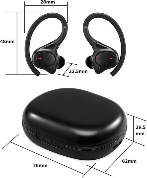iLive IAEBTW53B Bluetooth True Wireless Earbuds with Built in Mic, IPX7 Waterproof, Charging Case, and Bluetooth 5.3 (Black)...