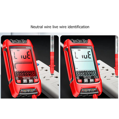 Digital Multimeter, DC AC Voltmeter, High Accuracy Automatic Fire Prevention Tester Kit with Backlight LCD Display, Receptacle Tester, Test Leads ...